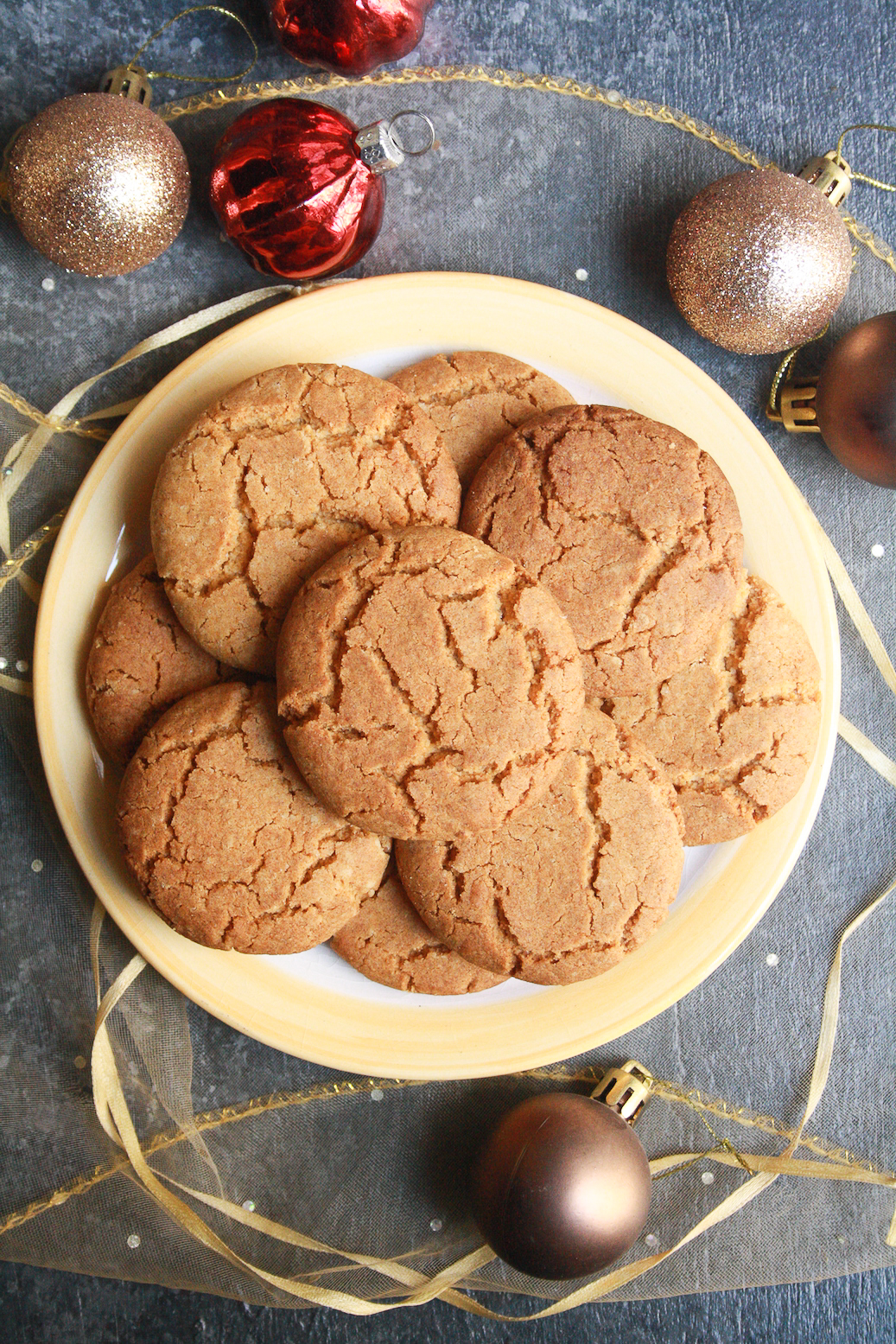 Perfectly sweet and spicy ginger biscuits waiting to be dunked into a mug of hot tea!