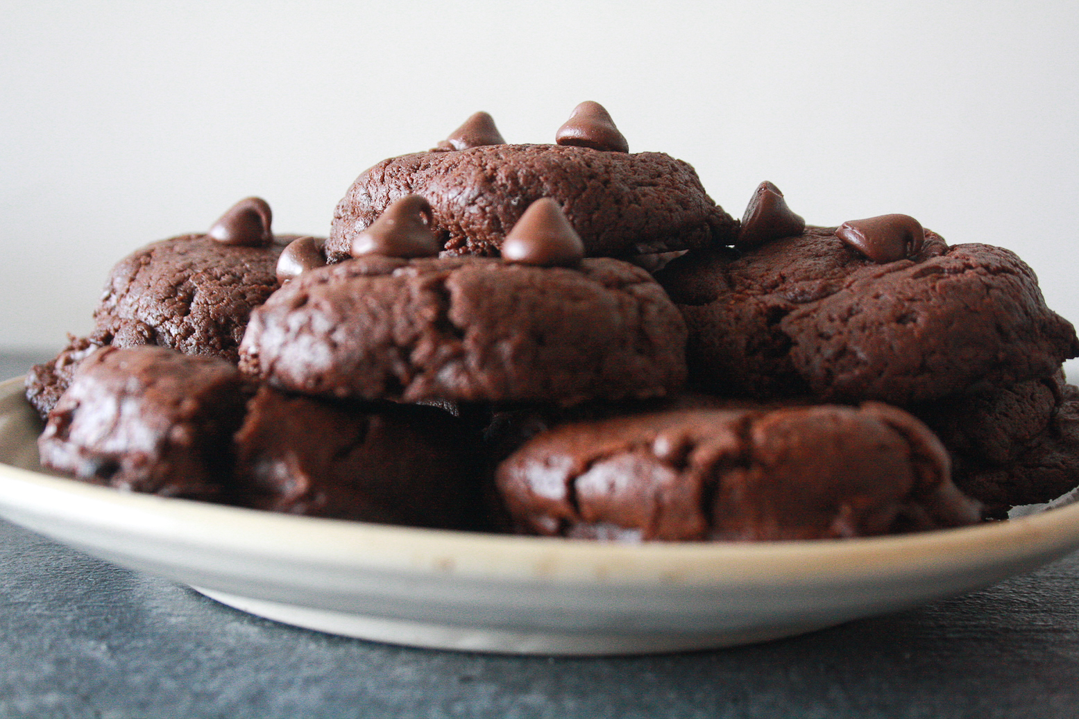 Dark, rich, fudgy, gluten-free double chocolate cookies made with buckwheat flour!