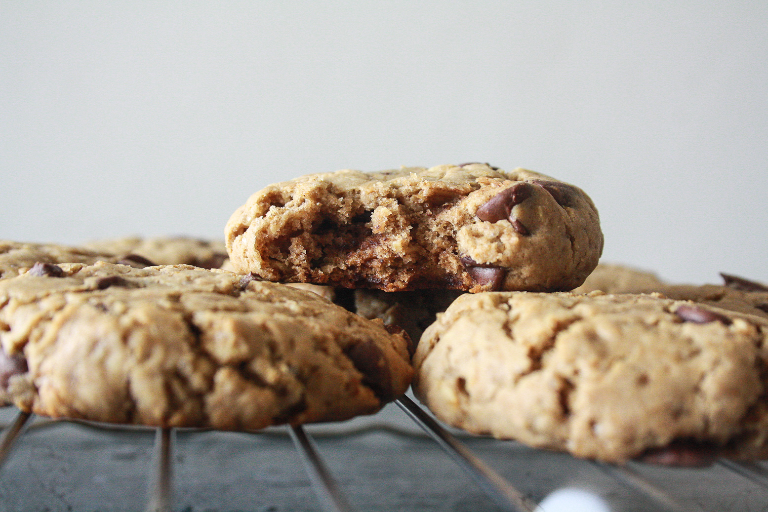 Soft and chewy chocolate chip cookies made with buckwheat flour!