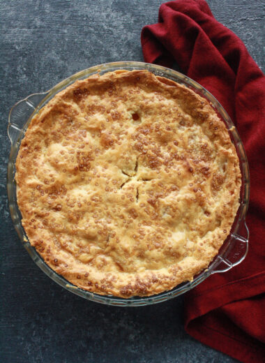 Juicy peaches inside a buttery, flaky pie crust made from-scratch!