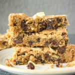 Chewy, buttery, sweet salty cookie bars filled with crushed potato chips and lots of chocolate chips!
