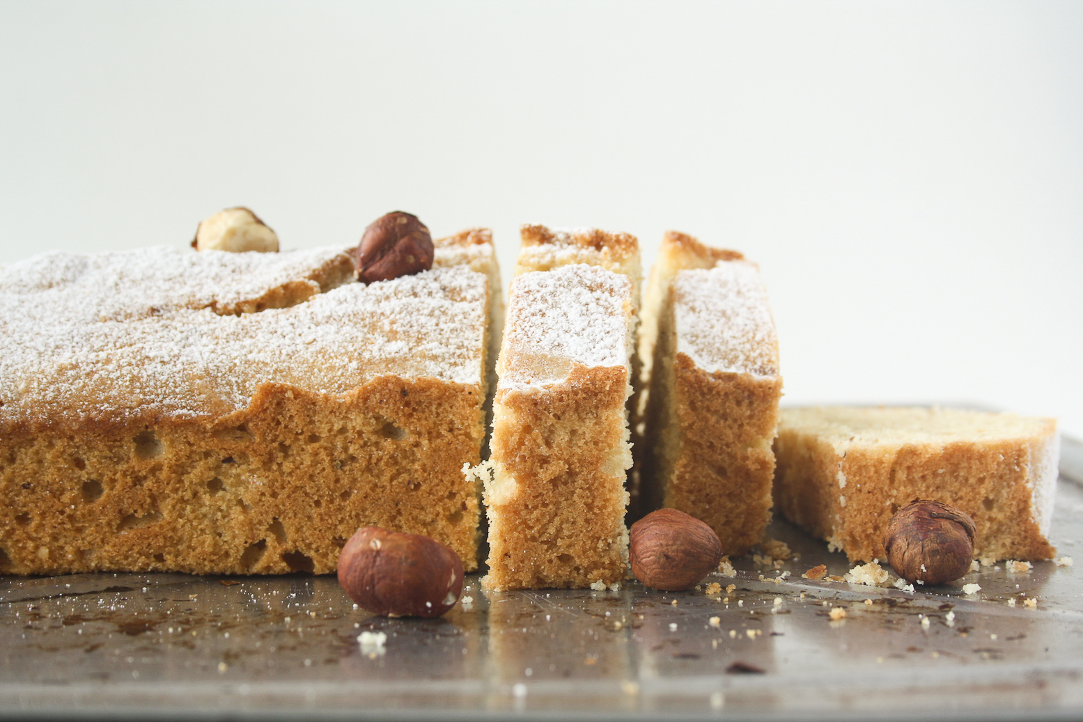 Tender butter cake made with ground hazelnuts