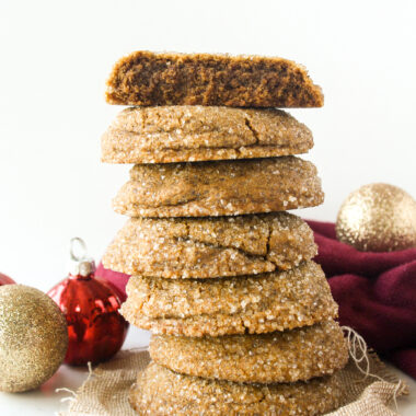 Soft and chewy, festive ginger cookies with cinnamon and molasses!