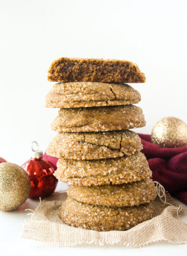 Soft and chewy, festive ginger cookies with cinnamon and molasses!