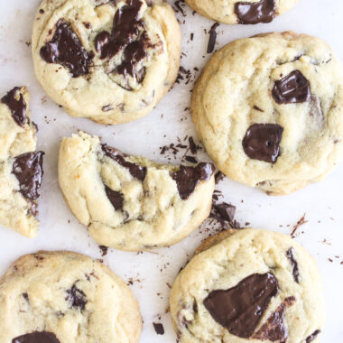 Crispy-edged, chewy-centered cookies filled with melty chocolate and orange zest!