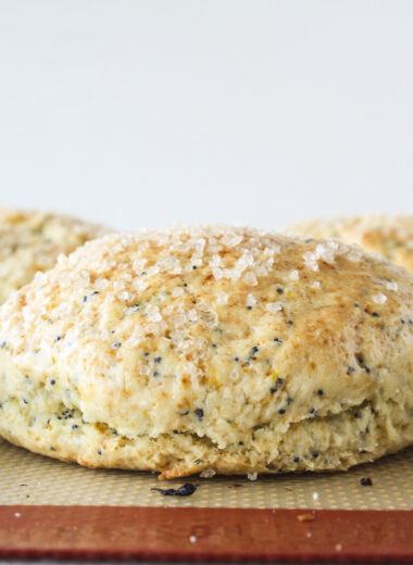 Tender scones bursting with fresh orange zest and poppy seeds!