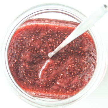 Super easy strawberry chia jam infused with orange zest and no refined sugar!