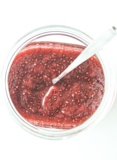 Super easy strawberry chia jam infused with orange zest and no refined sugar!