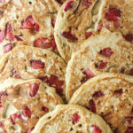 Tender, fluffy pancakes with strawberries, buckwheat and rye!