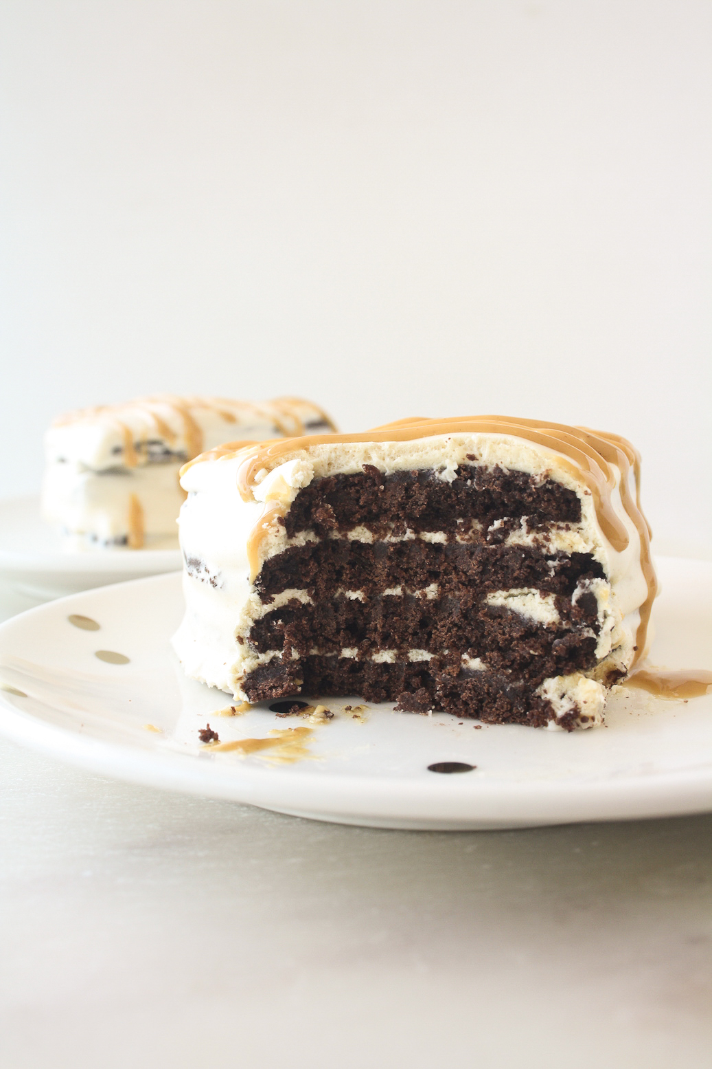Easy and delicious icebox cakes with homemade chocolate cookies and peanut butter whipped cream!