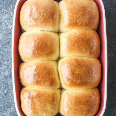 Soft, fluffy homemade rolls without eggs!