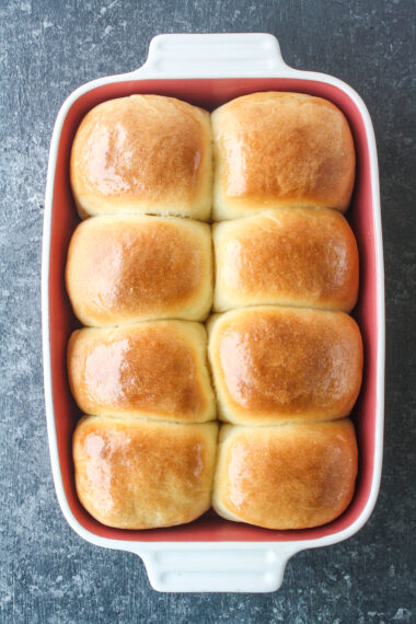 Soft, fluffy homemade rolls without eggs!