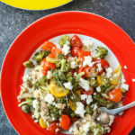 Hearty, healthier brown rice risotto with lots of veggies!