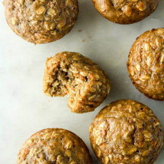 Moist and tender carrot muffins, naturally sweetened and fat-free!