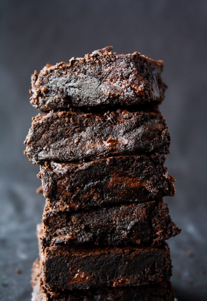 Extra Dark Chocolate Chip Brownies