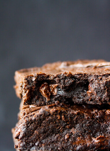 Rich, fudgy, extra dark brownies!