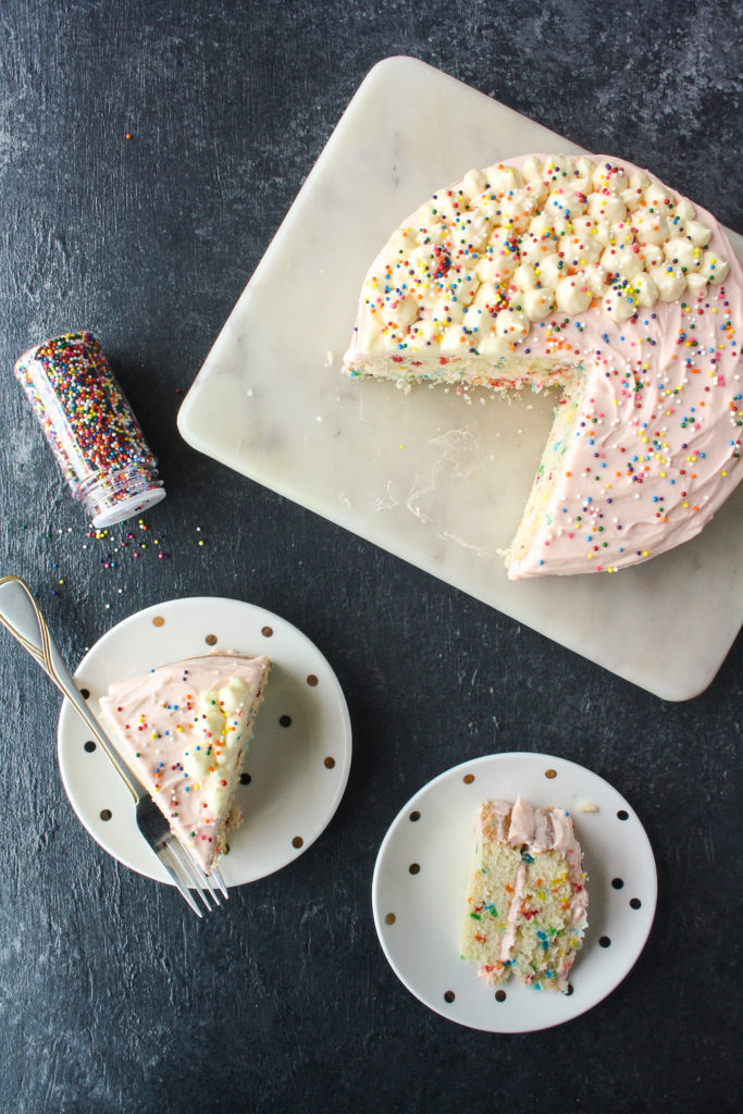 Funfetti Cake with Cream Cheese Frosting – The Desserted Girl