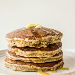 Soft and fluffy banana pancakes made with oat flour!
