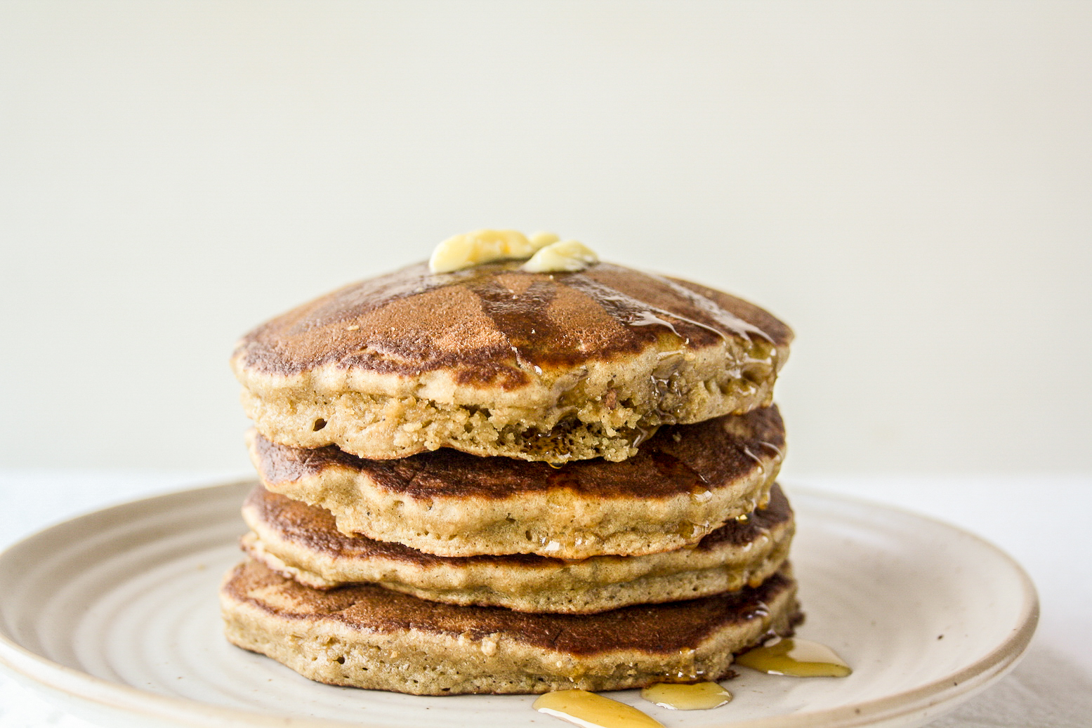 Soft and fluffy banana pancakes made with oat flour!