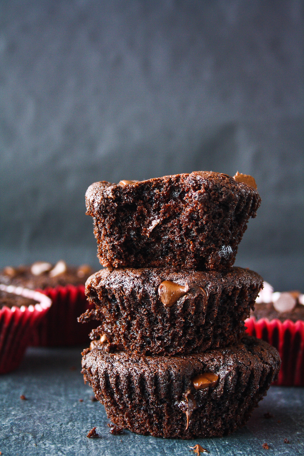 Rich triple chocolate muffins that taste like brownies!