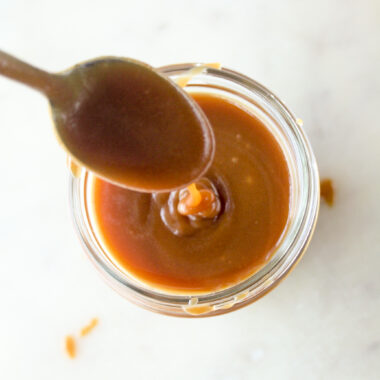 Homemade salted caramel sauce