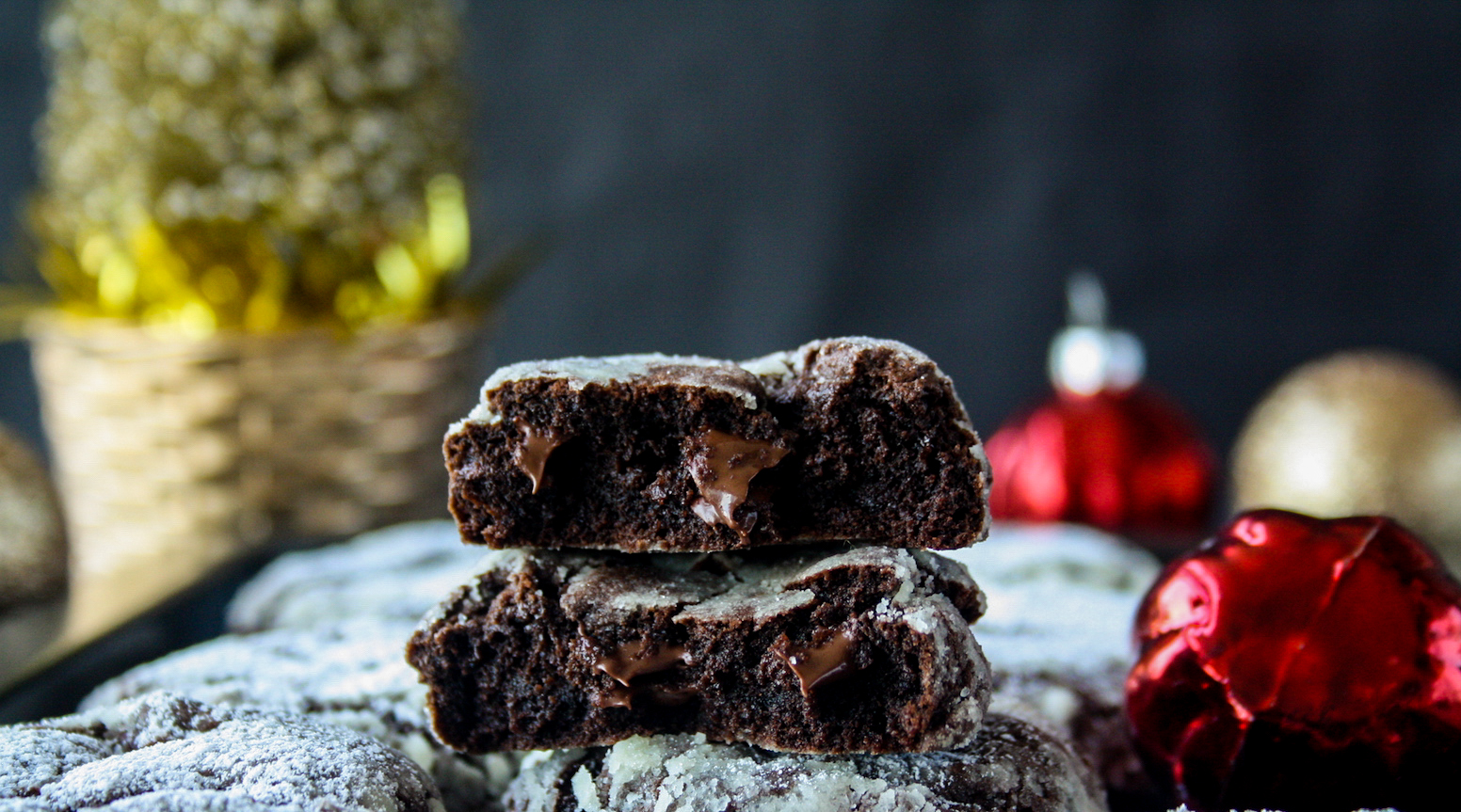 Fudgy brownie-like cookies with a crackly sugar coating