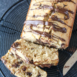 Coconut loaf cake with browned butter and chocolate chips
