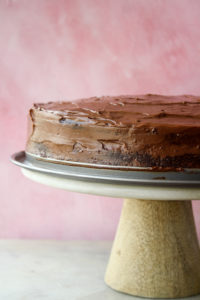 Tender chocolate cake with coffee, and a rich chocolate coffee ganache
