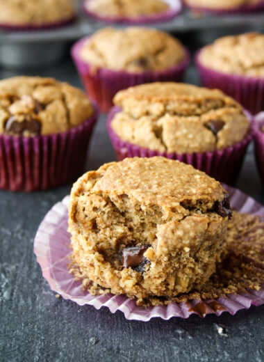 Tender buckwheat banana muffins with oats and almonds!