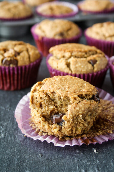 Tender buckwheat banana muffins with oats and almonds!