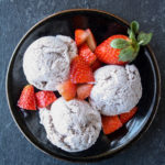 No churn strawberry ice cream with no artificial colour or flavour
