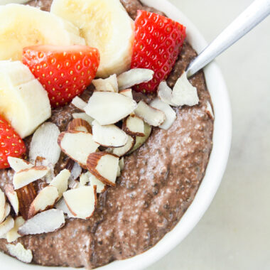 Creamy, healthy, chocolate, cashew and chia pudding