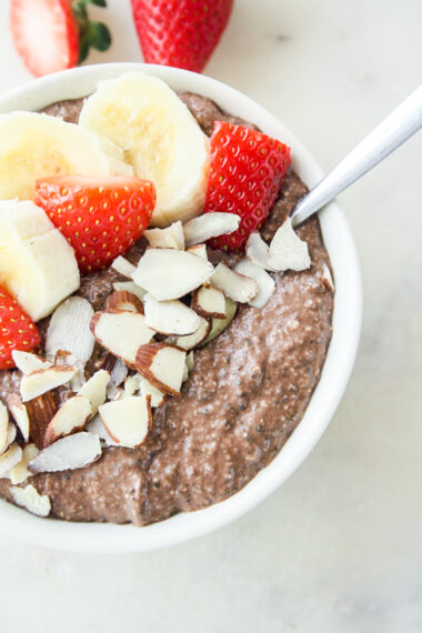 Creamy, healthy, chocolate, cashew and chia pudding