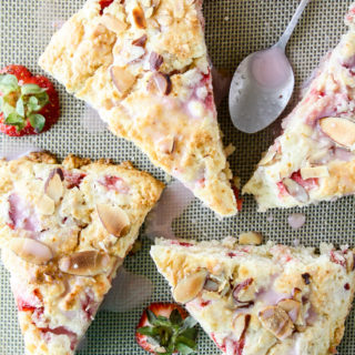Tender, buttery scones made with strawberries and cream