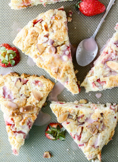 Tender, buttery scones made with strawberries and cream