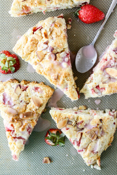 Tender, buttery scones made with strawberries and cream
