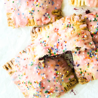 Buttery, flaky pop tarts with blueberry filling and tangy lemon glaze