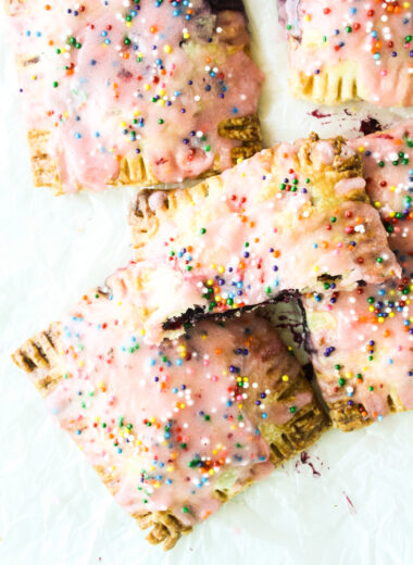 Buttery, flaky pop tarts with blueberry filling and tangy lemon glaze