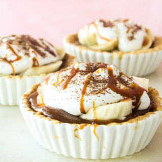 Individual banoffee pies with homemade caramel and all butter pie crust