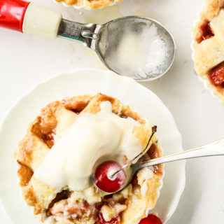 Buttery, flaky mini pies with a fresh cherry filling!