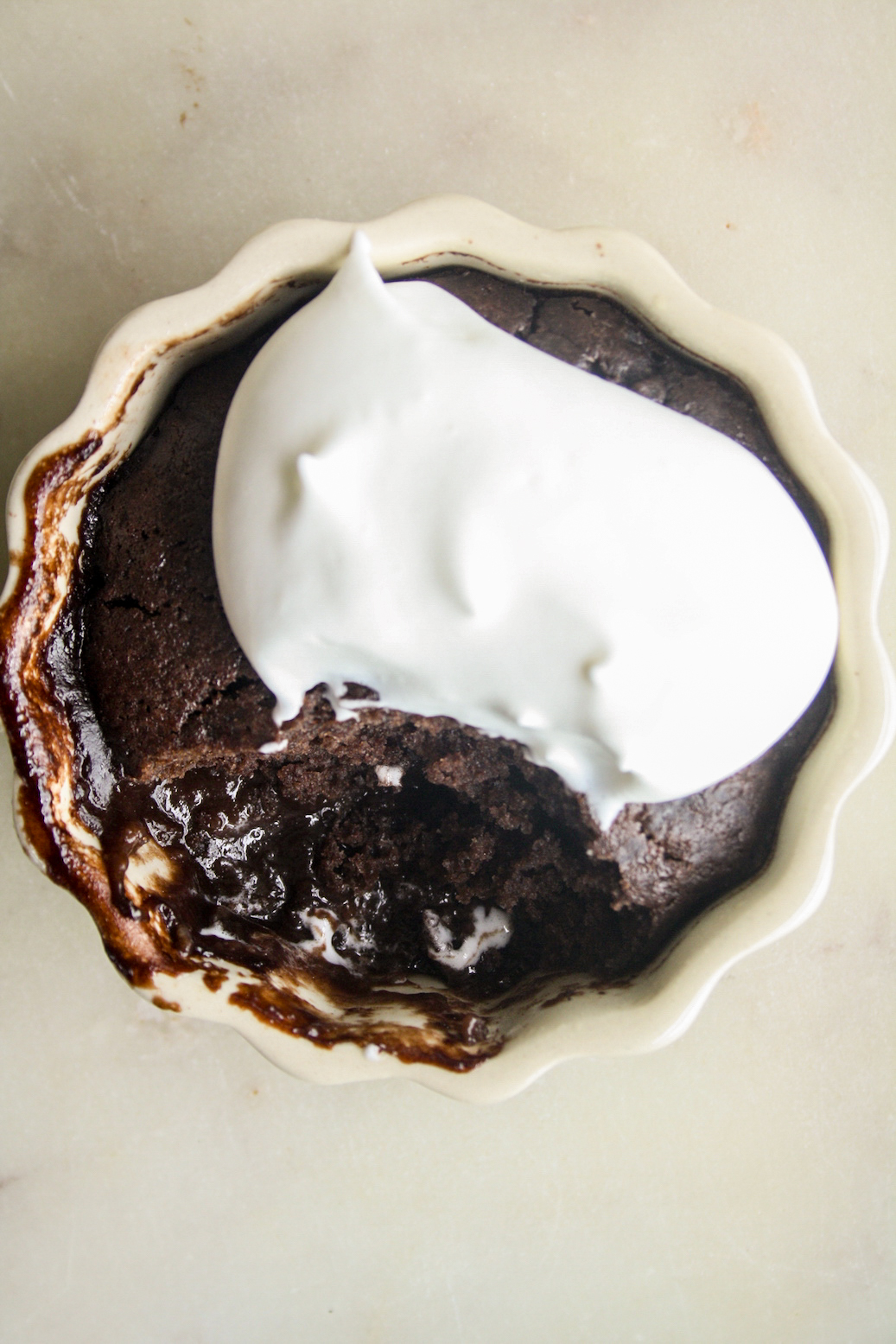 Moist chocolate whiskey puddings with a caramel sauce created as the puddings bake!