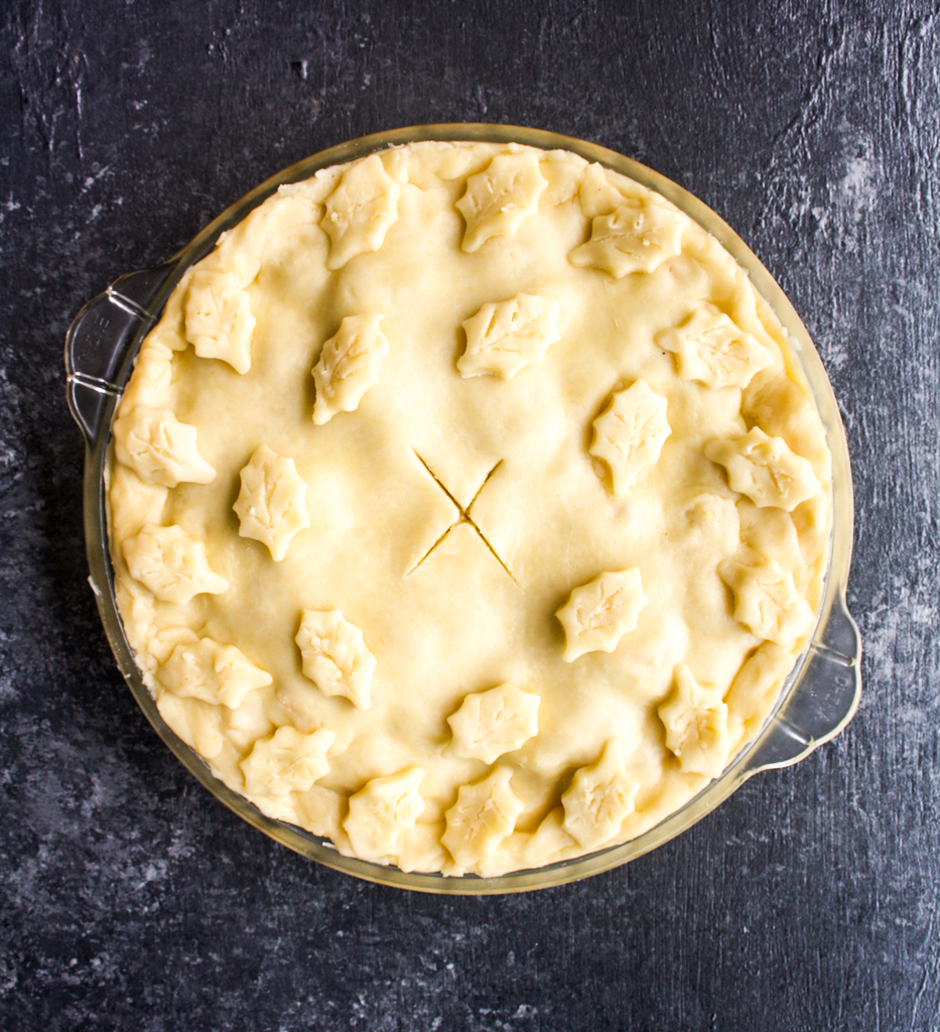 Classic apple pie with a buttery, flaky cream cheese crust