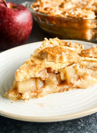 Classic apple pie with a buttery, flaky cream cheese crust