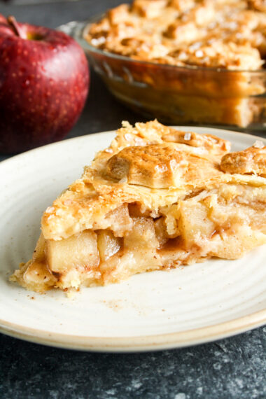 Classic apple pie with a buttery, flaky cream cheese crust
