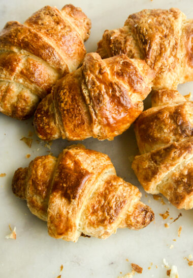 Buttery, fluffy, flaky homemade croissants