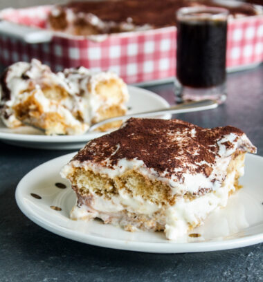 Light and creamy tiramisu with a lovely coffee flavour and eggless topping