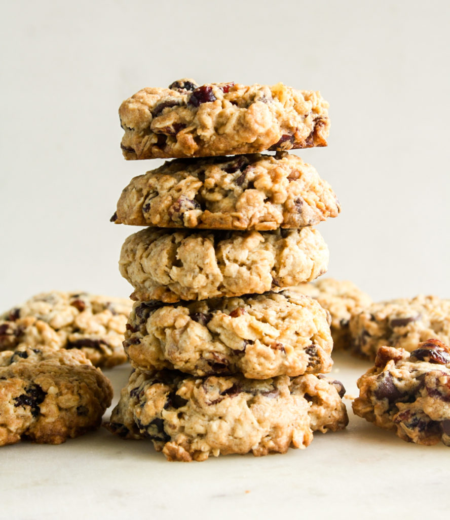 Cranberry Walnut Chocolate Chip Oat Cookies