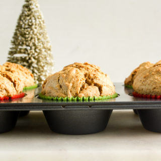 Fluffy, eggless ginger muffins with cinnamon and fresh orange zest