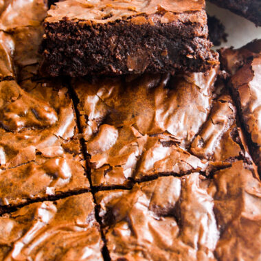 Rich, fudgy coffee brownies with lots of melty chocolate chips