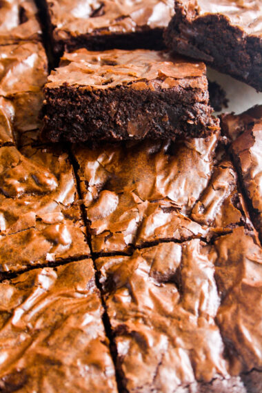 Rich, fudgy coffee brownies with lots of melty chocolate chips
